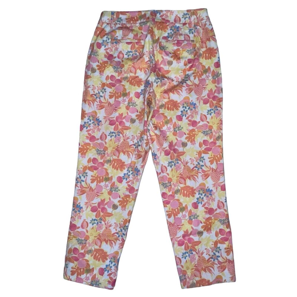 Talbots Perfect Crop Curvy Pants Pineapple Tropical - Picture 5 of 9